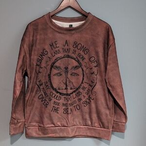 Brown Graphic Women's Top M/L